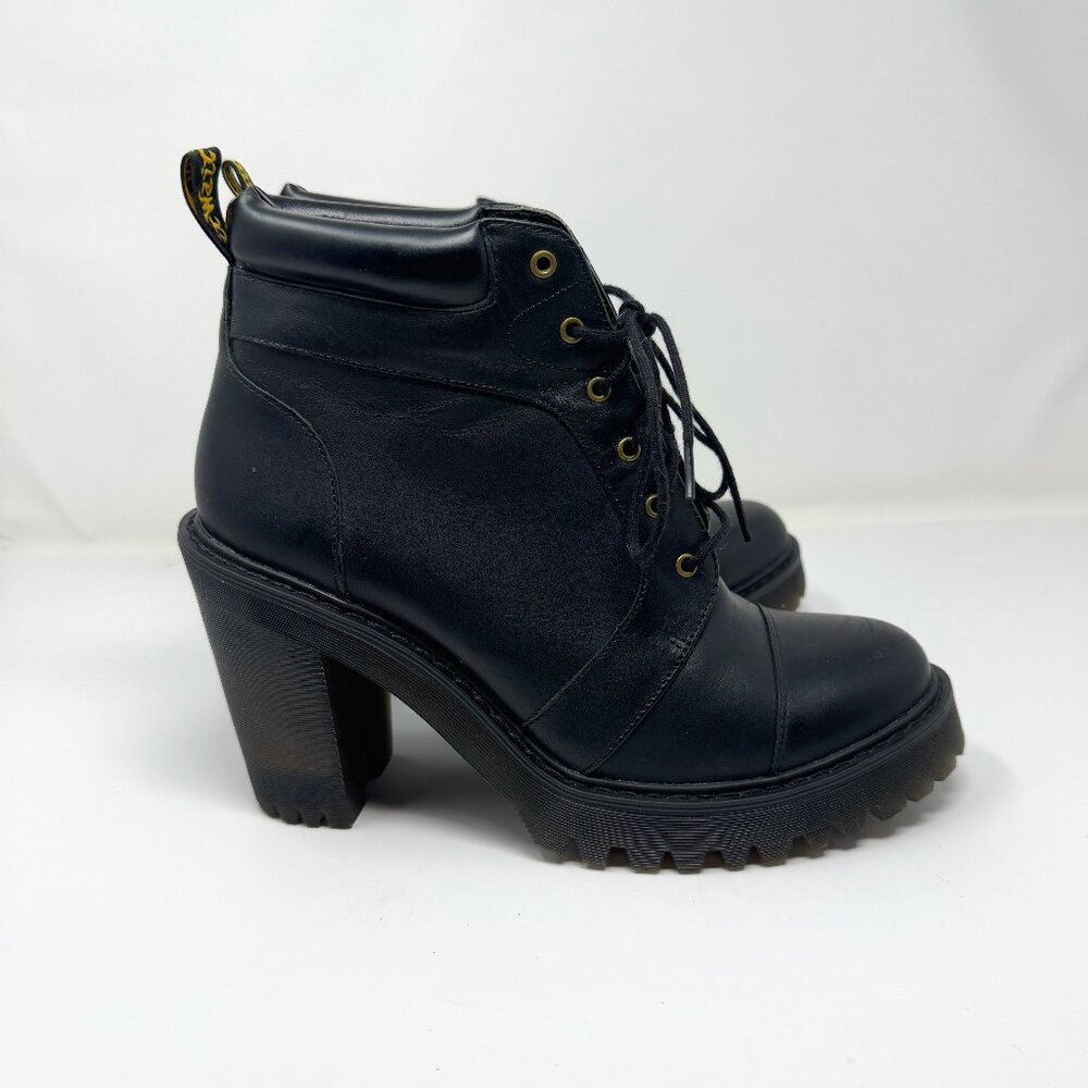 Dr Martens Averil Heeled Hiking Boots Black Leather US 10